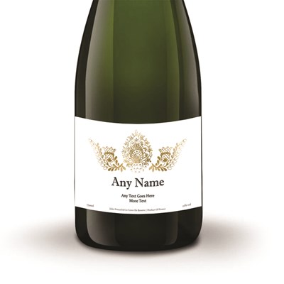 Personalised Champagne - Gold Ornate Label